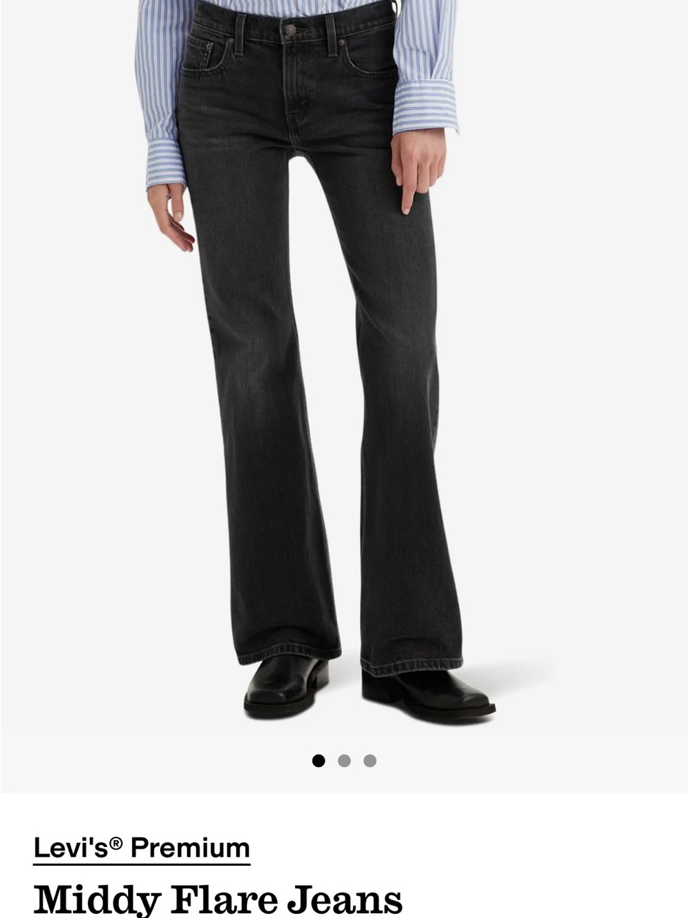 Levi's Middy Flare Jeans in Black Wash